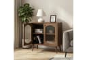 GarveeMore Sideboard mit 2 Glastüren Braun Glas Massivholz Bild 2