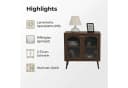 GarveeMore Sideboard mit 2 Glastüren Braun Glas Massivholz Bild 4