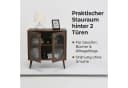 GarveeMore Sideboard mit 2 Glastüren Braun Glas Massivholz Bild 5