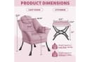 GarveeMore Ohrensessel Rosa mit klappbarem Hocker Bild 1