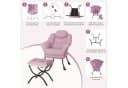 GarveeMore Ohrensessel Rosa mit klappbarem Hocker Bild 4
