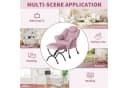 GarveeMore Ohrensessel Rosa mit klappbarem Hocker Bild 5