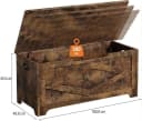 GarveeMore Sitztruhe 100cm Aufbewahrungsbank Holz Sicherheitsscharniere Bild 1
