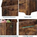 GarveeMore Sitztruhe 100cm Aufbewahrungsbank Holz Sicherheitsscharniere Bild 3