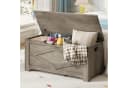 GarveeMore Sitztruhe 100cm Aufbewahrungsbank Holz Sicherheitsscharniere Bild 5