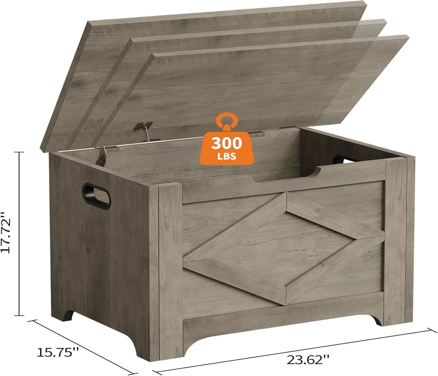 GarveeMore Spielzeugtruhe Aufbewahrungsbank aus Holz 60x40x45cm