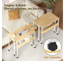 GarveeMore Klappbarer Schreibtisch mit Spanplattenplatte und Metallgestell Bild 4