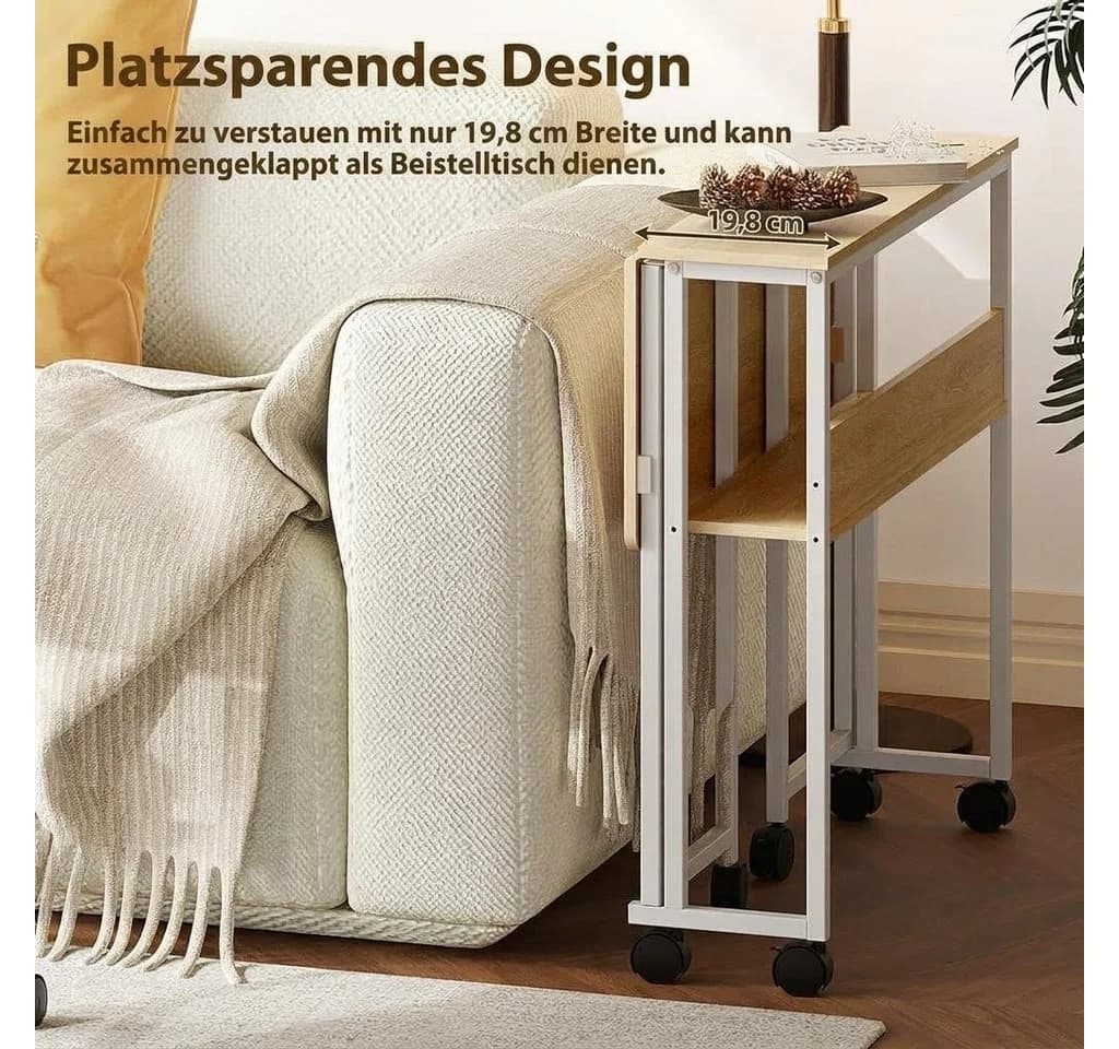 GarveeMore Klappbarer Schreibtisch mit Spanplattenplatte und Metallgestell - Bild 5