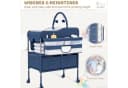 GarveeMore Wickeltisch Höhenverstellbar Klappbar Blau mit Rollen & Schubladen Bild 4