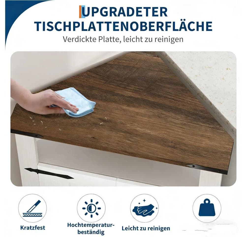 GarveeMore Badkommode Badezimmer Ecke Aufbewahrungsschrank Retro - Bild 3