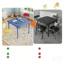 GarveeMore Kindertisch Klappbar 2 Stühle Set Schwarz Bild 3