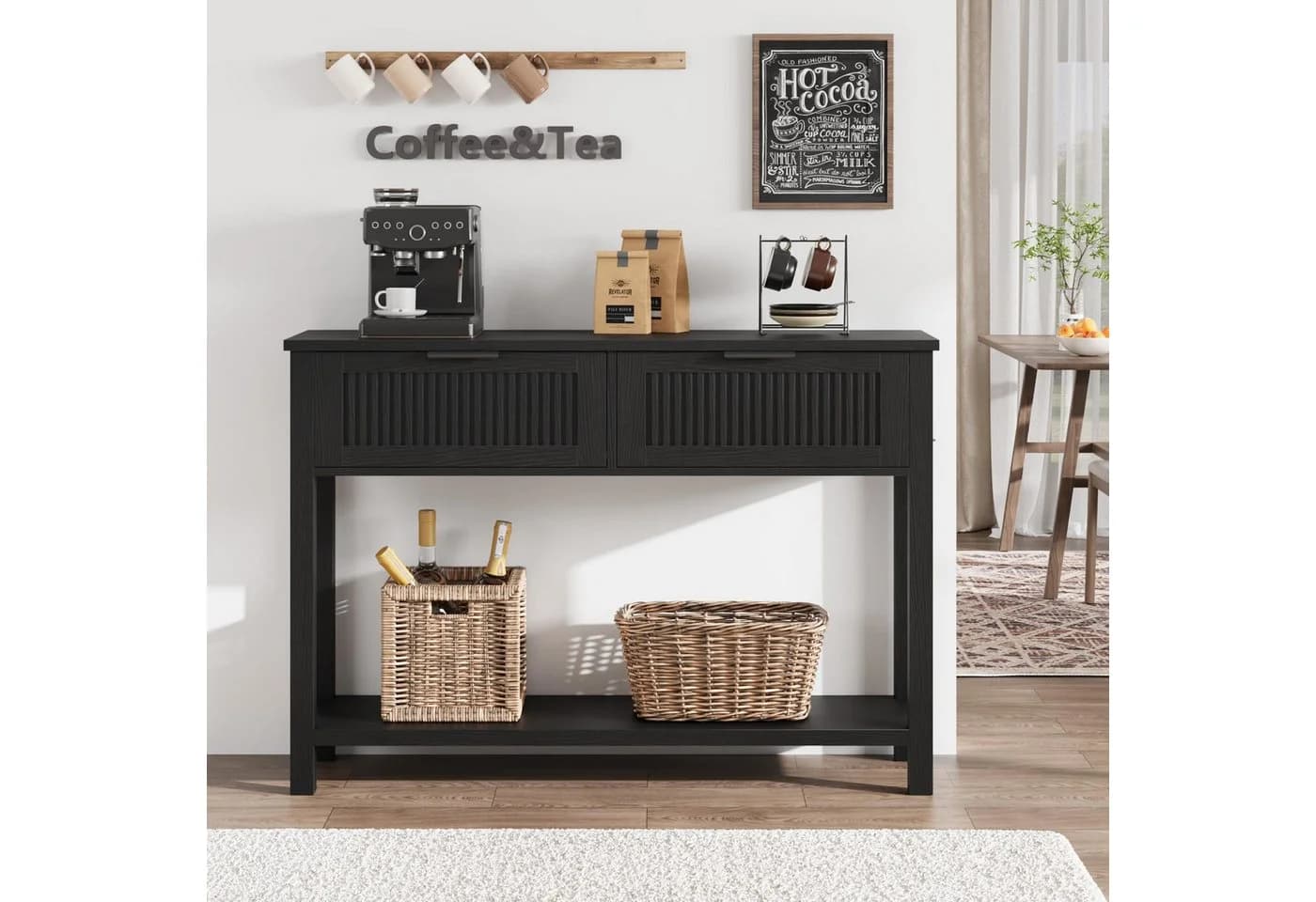 GarveeMore Konsolentisch 43 Zoll Holz 2 Schubladen 2 Ebenen - Bild 5