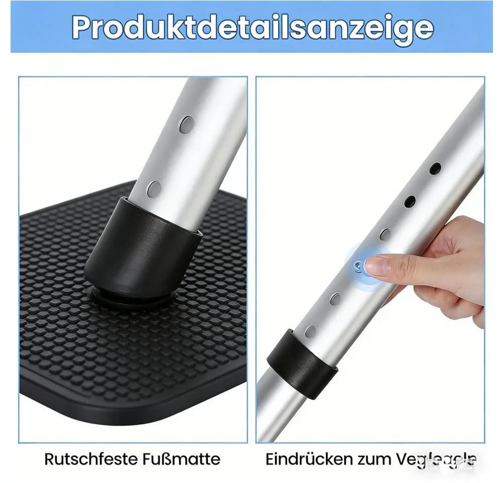 GarveeMore WC-Aufstehhilfe Weiß Verstellbar Aluminium - Bild 4