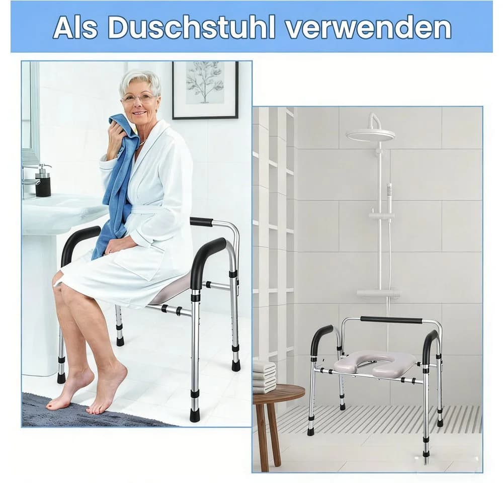 GarveeMore WC-Aufstehhilfe Weiß Verstellbar Aluminium - Bild 5