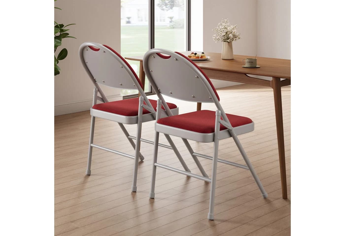 GarveeMore Klappstuhl Gästestuhl 6er Set Weiß