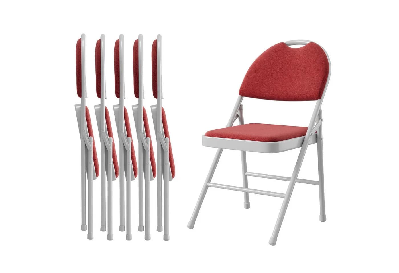 GarveeMore Klappstuhl Gästestuhl 6er Set Weiß - Bild 2