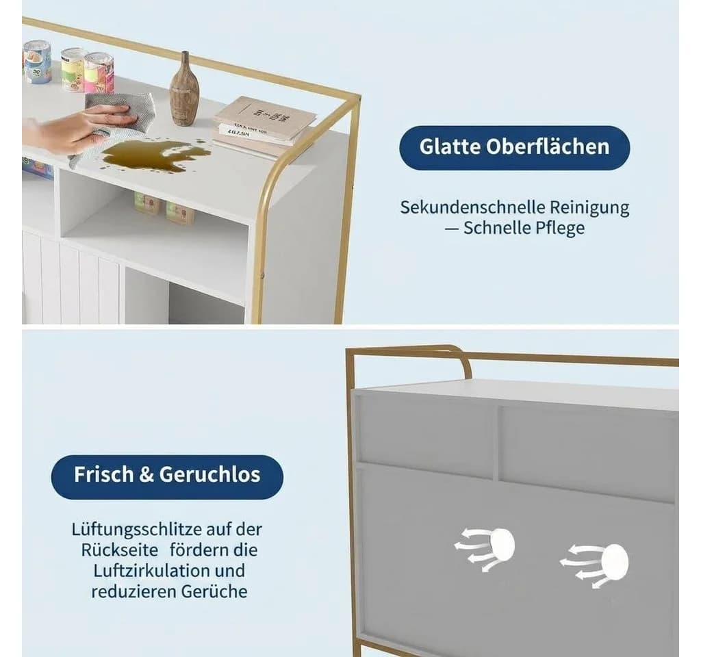 GarveeMore Katzentoilette mit Metallrahmen und Stauraum - Bild 4