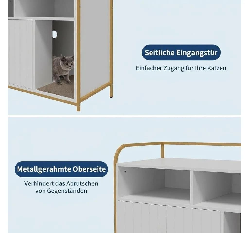 GarveeMore Katzentoilette mit Metallrahmen und Stauraum - Bild 5