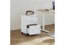 GarveeMore Aktenschrank Rollcontainer 3 Schubladen Weiß Massivholz Bild 1