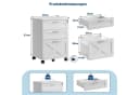 GarveeMore Aktenschrank Rollcontainer 3 Schubladen Weiß Massivholz Bild 3
