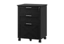 GarveeMore Aktenschrank Rollcontainer 3 Schubladen Schwarz Bild 2