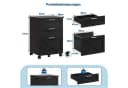GarveeMore Aktenschrank Rollcontainer 3 Schubladen Schwarz Bild 3