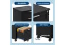 GarveeMore Aktenschrank Rollcontainer 3 Schubladen Schwarz Bild 4