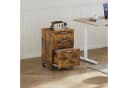 GarveeMore Aktenschrank Rollcontainer 3 Schubladen Braun Massivholz Bild 1