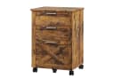 GarveeMore Aktenschrank Rollcontainer 3 Schubladen Braun Massivholz Bild 2