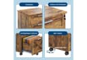 GarveeMore Aktenschrank Rollcontainer 3 Schubladen Braun Massivholz Bild 4