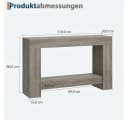 GarveeMore Konsolentisch 2-stufig Grau Holz Bild 1