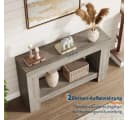 GarveeMore Konsolentisch 2-stufig Grau Holz Bild 3