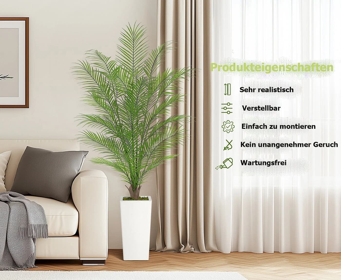 GarveeMore Künstliche Palme Deko Grün 183 cm - Bild 5
