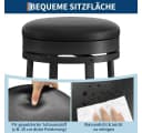 GarveeMore Barhocker 4er Set Schwarz PU-Leder 360° Drehbar Bild 4