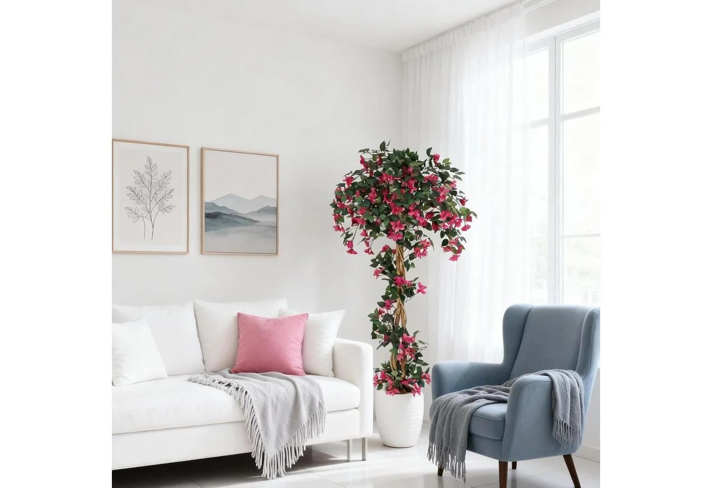 GarveeMore Künstliche Bougainvillea Kunstbaum Rosa 182 cm - Bild 1