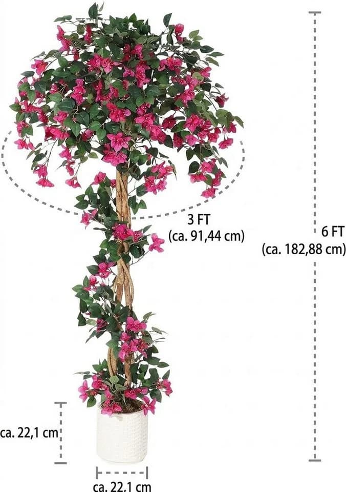 GarveeMore Künstliche Bougainvillea Kunstbaum Rosa 182 cm - Bild 3
