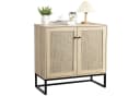 GarveeMore Sideboard 2 Türen Eichenoptik Wiener Geflecht Schwarz Bild 2