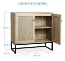 GarveeMore Sideboard 2 Türen Eichenoptik Wiener Geflecht Schwarz Bild 3