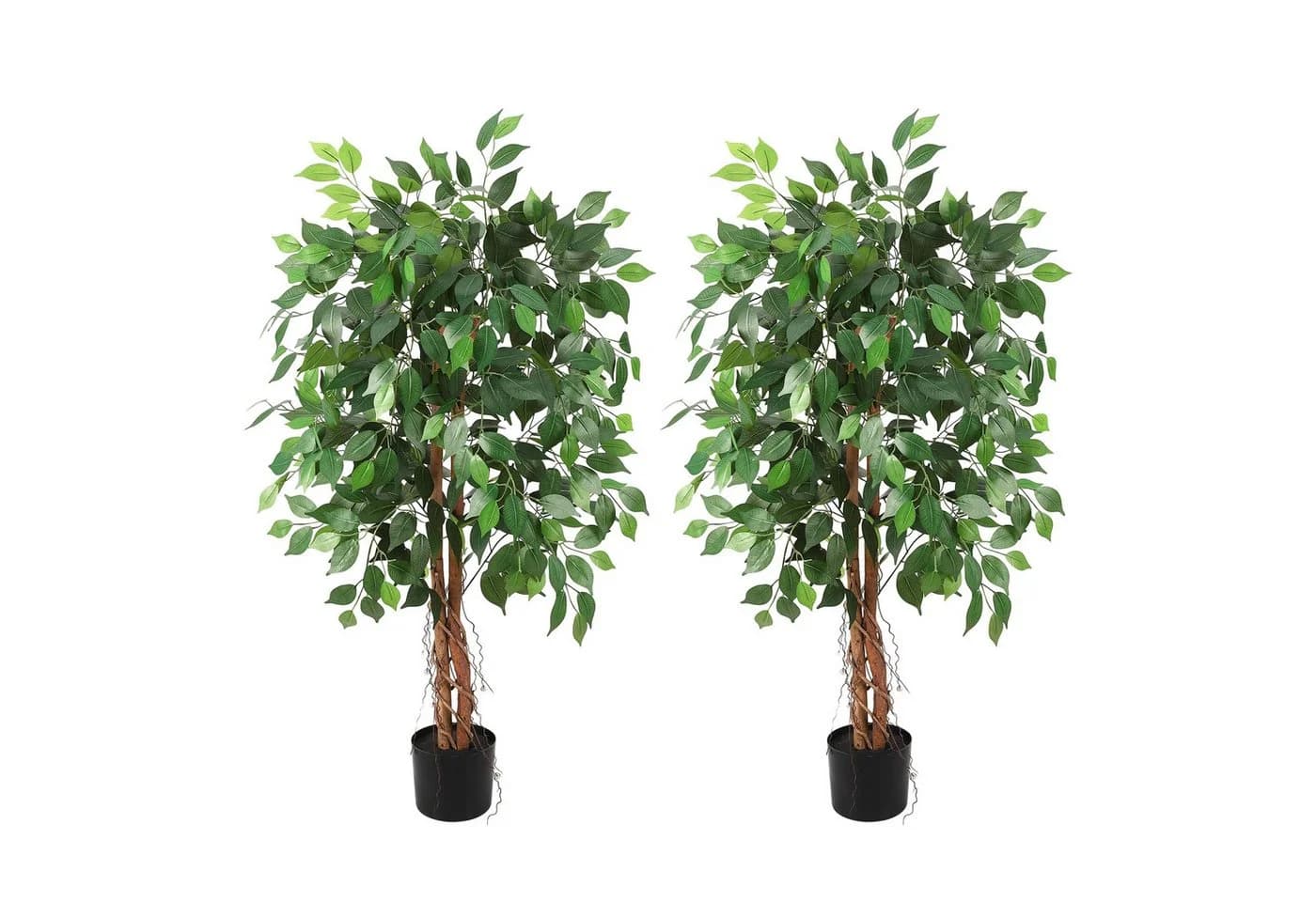GarveeMore Künstlicher Ficus-Baum 122 cm Grün mit Zementtopf - Bild 2