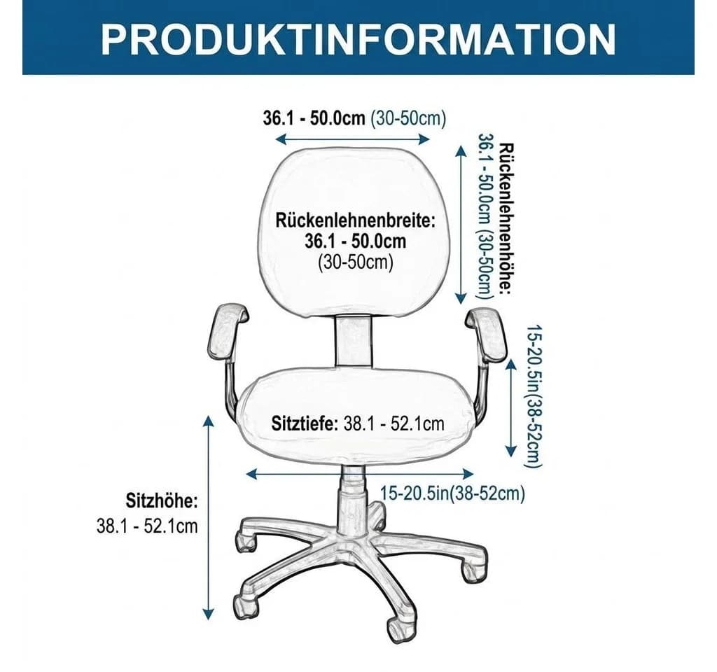 GarveeMore Bürostuhlhusse Schutzbezug für Bürostuhl & Schreibtischstuhl - Bild 3