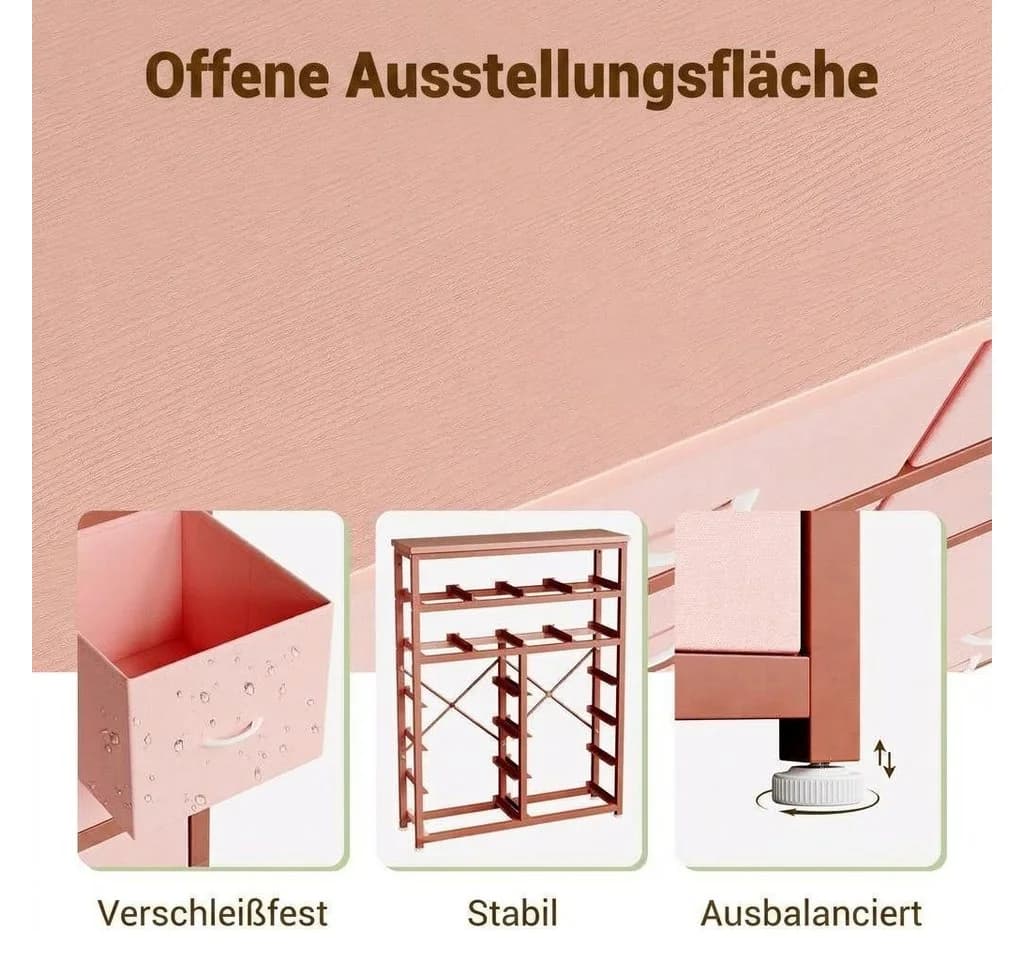 GarveeMore Kommode mit 16 Schubladen Rosa - Bild 5