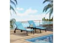 GarveeMore Gartenliege 3er Set mit Beistelltisch blau Bild 1