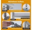 GarveeMore Arbeitstisch Edelstahl mit 3 Ablagen Silber Bild 4