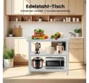 GarveeMore Arbeitstisch Edelstahl mit 3 Ablagen Silber Bild 5