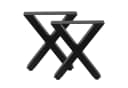 GarveeMore Tischbein 2x Metall X-Design Schwarz Belastbar 400kg höhenverstellbar Bild 2