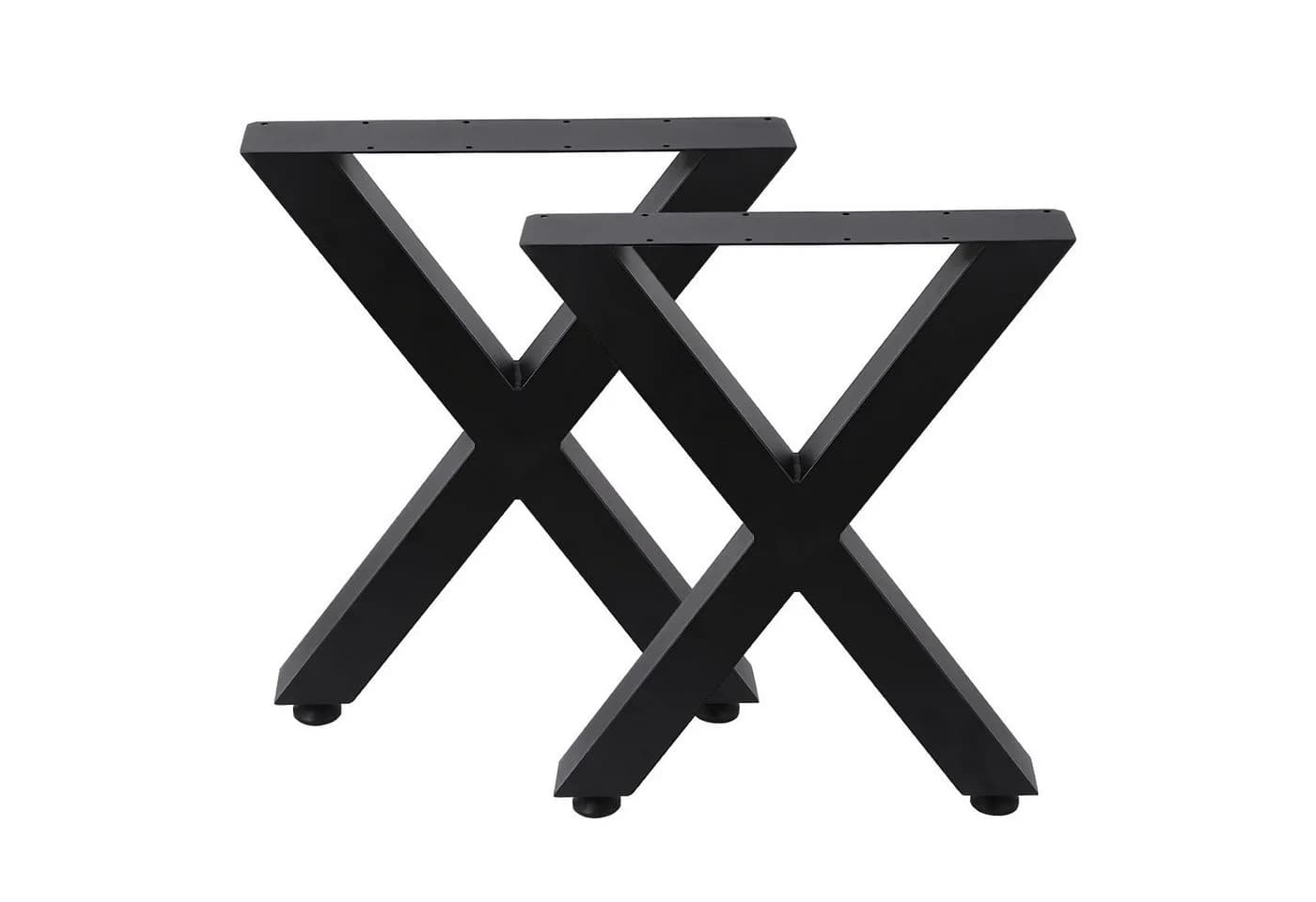 GarveeMore Tischbein 2x Metall X-Design Schwarz Belastbar 400kg höhenverstellbar - Bild 2