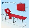 GarveeMore Gartenliege mit Gesichtsausschnitt Klappbar Rot Bild 3