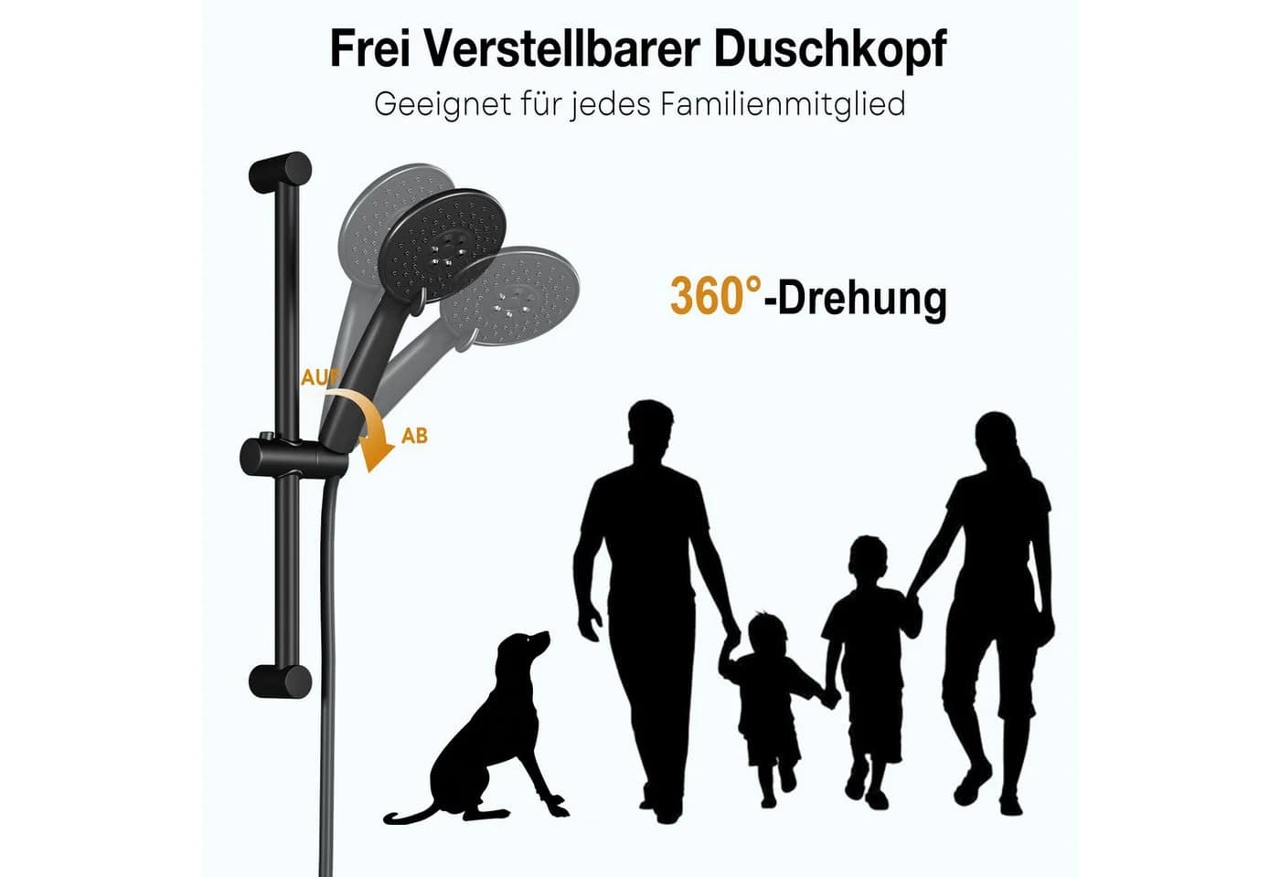 GarveeMore Brausegarnitur Duschsystem mit Thermostat 38°C Duschset Regendusche Set - Bild 5