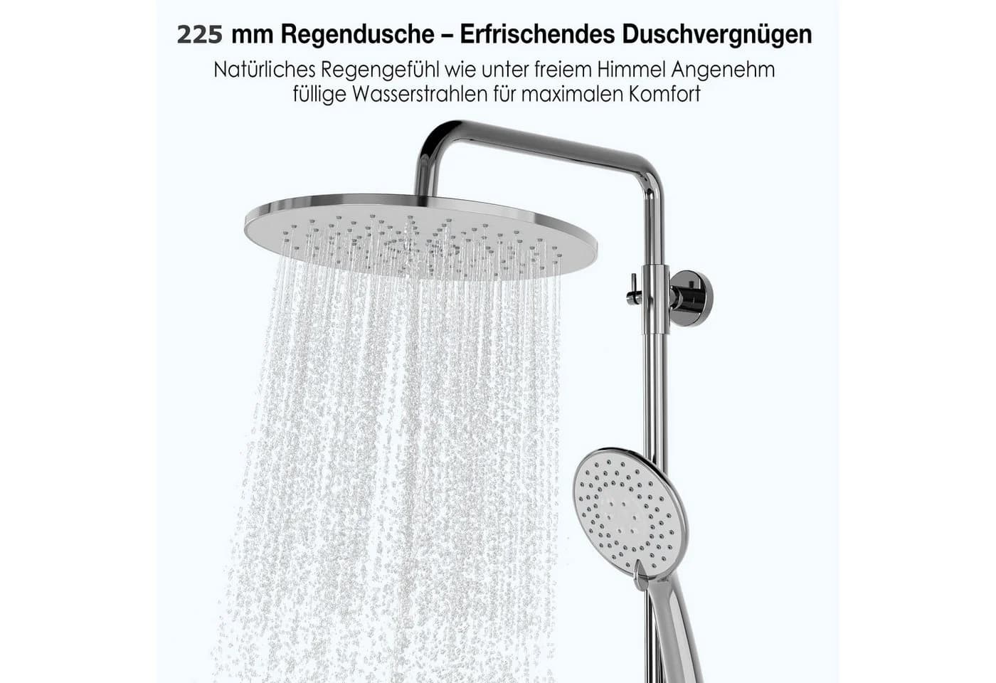 GarveeMore Brausegarnitur Duschsystem mit Thermostat 38°C Duschset Regendusche Set - Bild 4