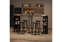 GarveeMore Essgruppe mit 2 Hockern Schwarz Holz Metall Bild 1